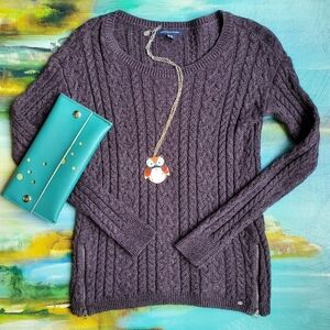 AEO Cable Knit Side Zip Sweater
